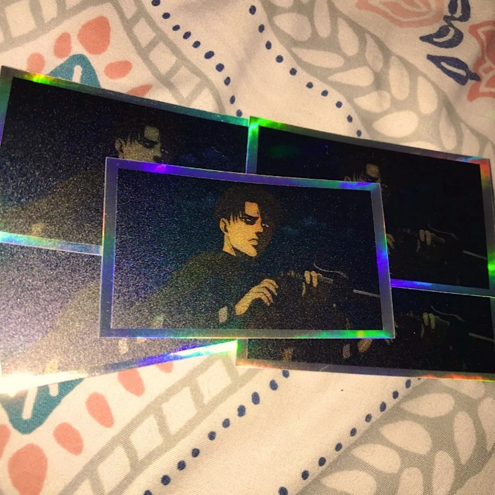 Attack On Titan Captain Levi 5 pk holo stickers